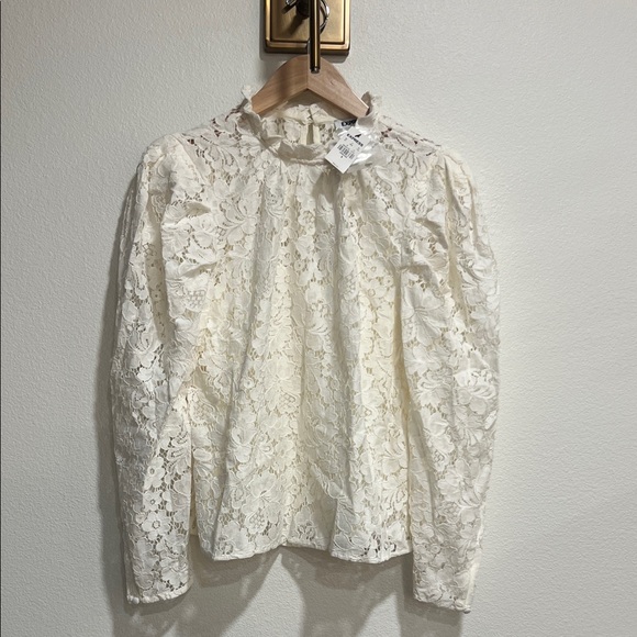 Express Tops - Express Lace Blouse - Cream